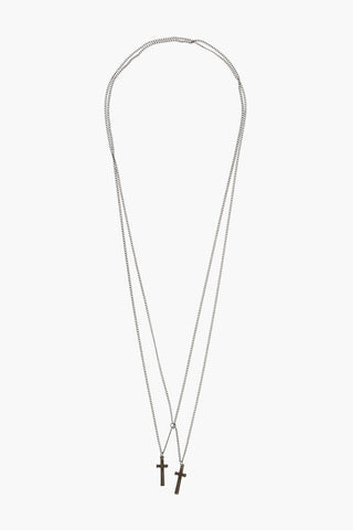 Brass DOUBLE CROSS Necklace