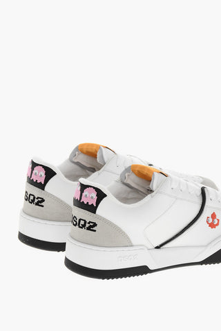 PAC-MAN X D2 Low Leather Sneakers with Suede Inserts