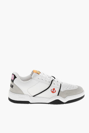 PAC-MAN X D2 Niedrige Sneaker aus Leder mit Wildleder-Einsätzen