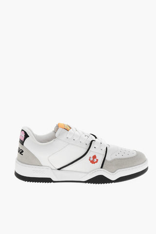 PAC-MAN X D2 Low Leather Sneakers with Suede Inserts