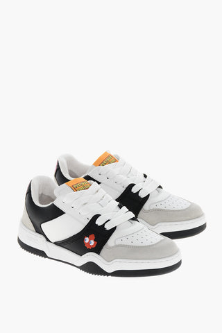 PAC-MAN X D2 Low Leather Sneakers with Suede Inserts