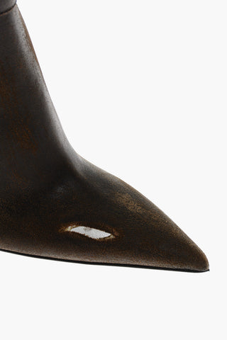 Leather Ankle Boots EAT MY DUST with 10cm Vintage Effect