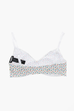 Stretch Cotton Bra with Floral Pattern