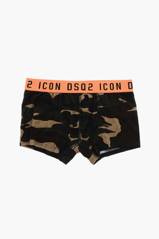 Boxer in Cotone Stretch Motivo Camouflage