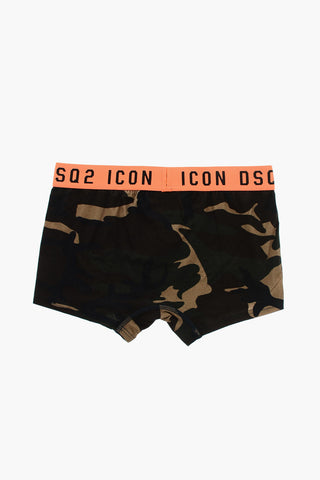 Boxer in Cotone Stretch Motivo Camouflage