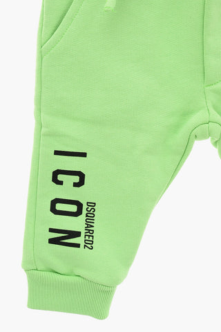 ICON Joggers in Cotone Garzato con Logo Stampato