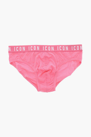 Stretch Cotton Briefs with Branded Waistband