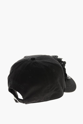 Solid-Color Baseball Cap with Floral Applique
