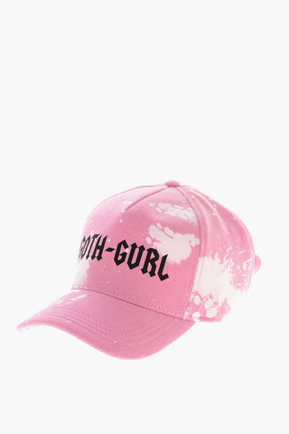 Solid Baseball Cap GOTH GURL with Acid-Wash Effect