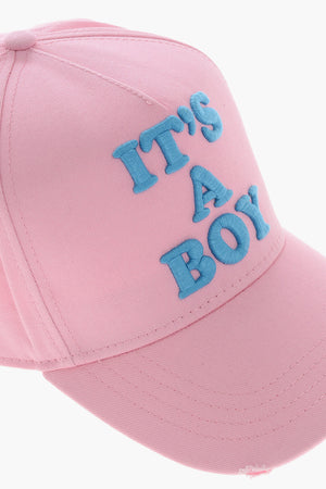 Cotton Gabardine Baseball Cap IT'S A BOY with Raised Embroidery