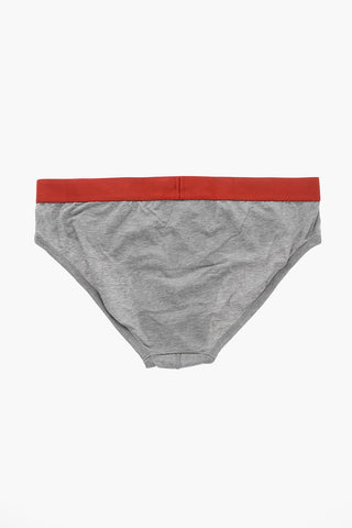 Stretch Cotton Briefs with Logoed Waistband