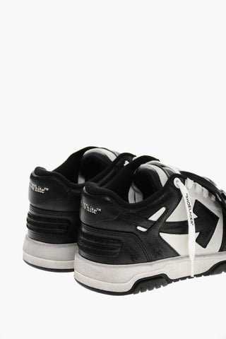 Leather Sneakers OUT OF OFFICE with Distressed Effect