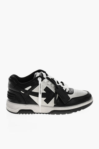 Leather Sneakers OUT OF OFFICE with Distressed Effect