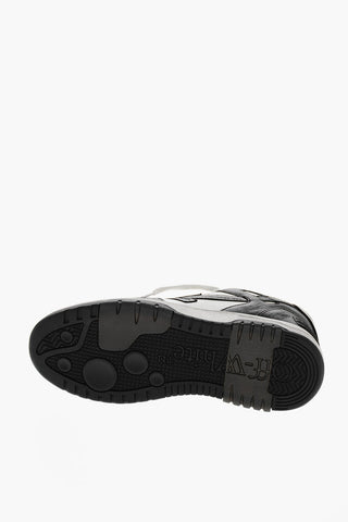 Leather Sneakers OUT OF OFFICE with Distressed Effect