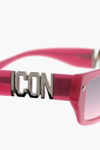 ICON Solid-Color Sunglasses with Rectangular Frame