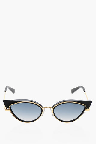 Cat-Eye Sunglasses with Golden Metal Frame