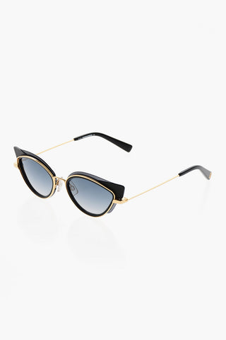 Cat-Eye Sunglasses with Golden Metal Frame