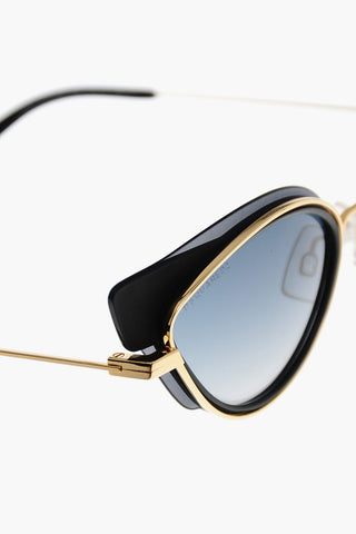 Cat-Eye Sunglasses with Golden Metal Frame