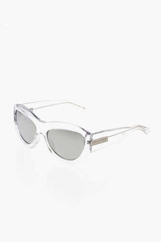 Shield Sunglasses with See-Through Frame and Mirrored Lenses