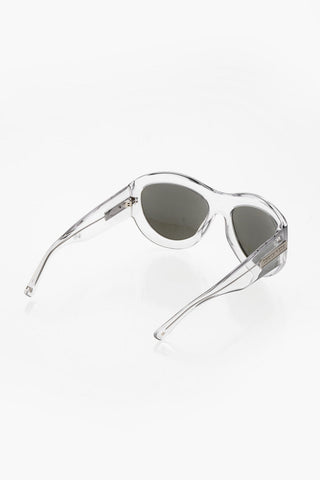 Shield Sunglasses with See-Through Frame and Mirrored Lenses
