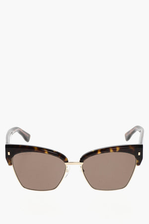 Cat-Eye-Sonnenbrille Schildpatt mit goldenen Metalldetails