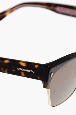 Cat-Eye Tortoiseshell Sunglasses with Gold Metal Details