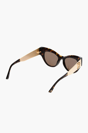 Cat-Eye-Sonnenbrille mit goldfarbenen Metall-Details