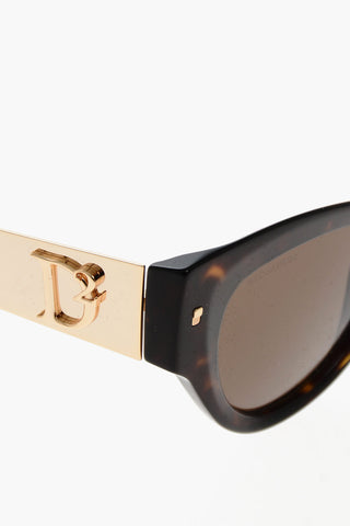 Cat-Eye Sunglasses with Gold Metal Details