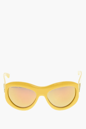 Solid-Color Sunglasses with Mirrored Lenses