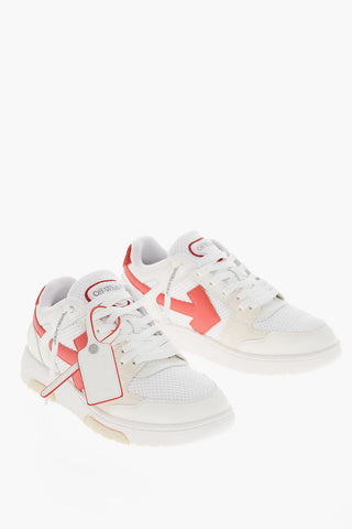Mid Fabric-and-Leather Sneakers OUT OF OFFICE