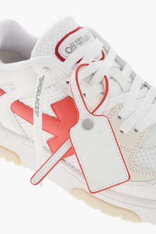 Mid Fabric-and-Leather Sneakers OUT OF OFFICE