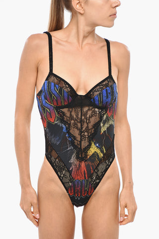 Body Bareback Sgambato con Dettagli in Pizzo