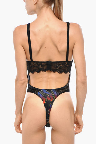 Body Bareback Sgambato con Dettagli in Pizzo