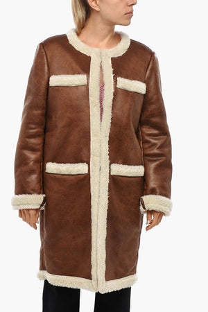 Eco-Shearling Coat with Patch Pockets