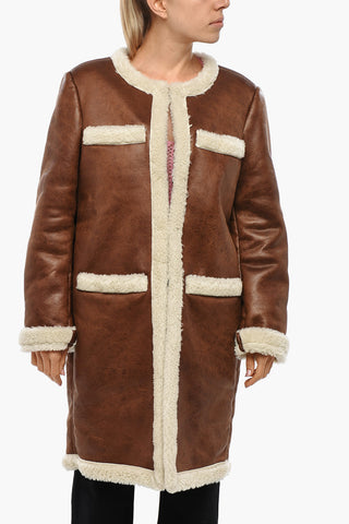 Cappotto in Eco-Shearling con Tasche a Toppa