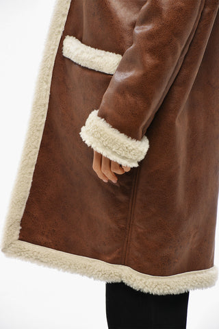 Cappotto in Eco-Shearling con Tasche a Toppa