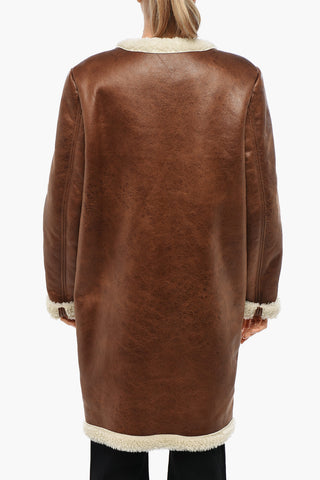 Cappotto in Eco-Shearling con Tasche a Toppa
