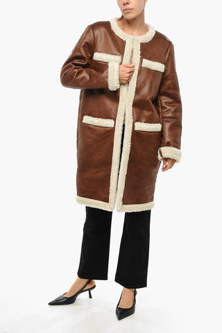 Cappotto in Eco-Shearling con Tasche a Toppa
