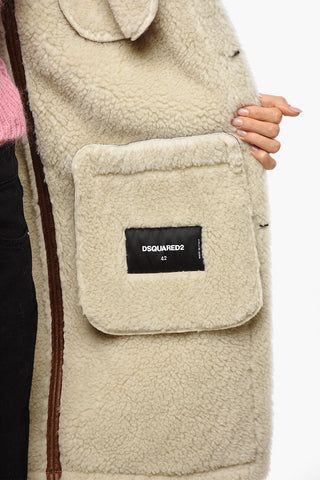 Cappotto in Eco-Shearling con Tasche a Toppa