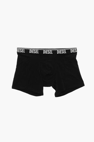 Set Of 3 Stretch Cotton Boxers With Logo Elastic