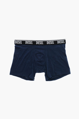 Set Of 3 Stretch Cotton Boxers With Logo Elastic