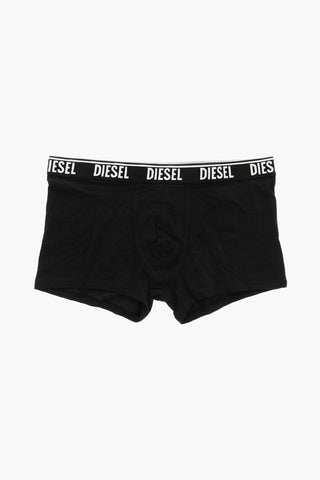 Set of 3 Stretch Cotton Boxers with Logo Elastic