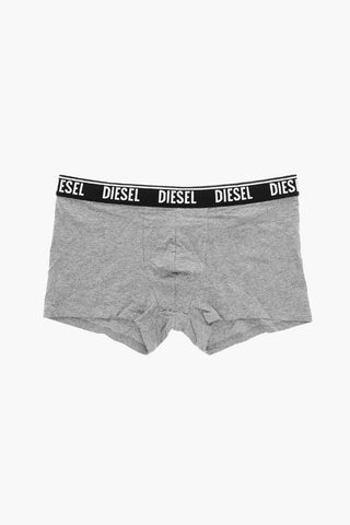 Set of 3 Stretch Cotton Boxers with Logo Elastic