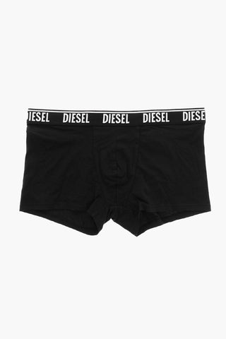 Set of 3 Stretch Cotton Boxers with Logo Elastic