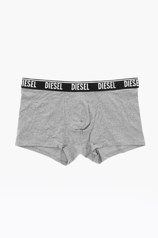 Set of 3 Stretch Cotton Boxers with Logo Elastic