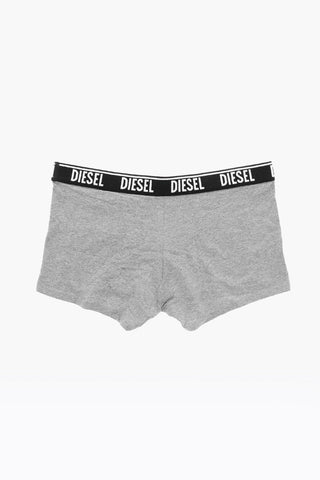 Set of 3 Stretch Cotton Boxers with Logo Elastic