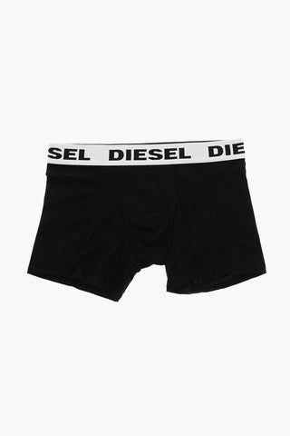 Set of 3 Stretch Cotton Boxers with Logo Elastic
