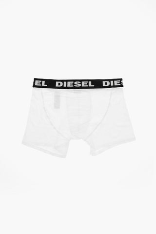 Set of 3 Stretch Cotton Boxers with Logo Elastic