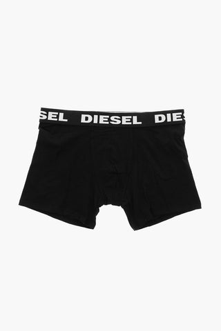 Set of 3 Stretch Cotton Boxers with Logo Elastic