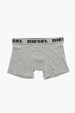 Set of 3 Stretch Cotton Boxers with Logo Elastic